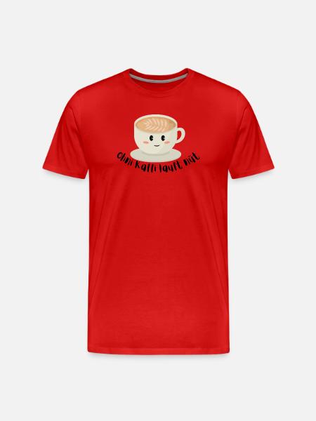 Kaffee Kuschelbecher Latte Kunst - Männer Premium Bio T-Shirt - Rot