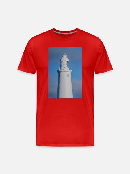 St Marys Lighthouse Close Up - Men's Premium Organic T-Shirt - red