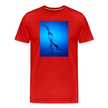 Abstrait Bleu Rétroéclairé De L’eau - T-shirt bio Premium Homme - rouge - Devant - Damien (186cm)