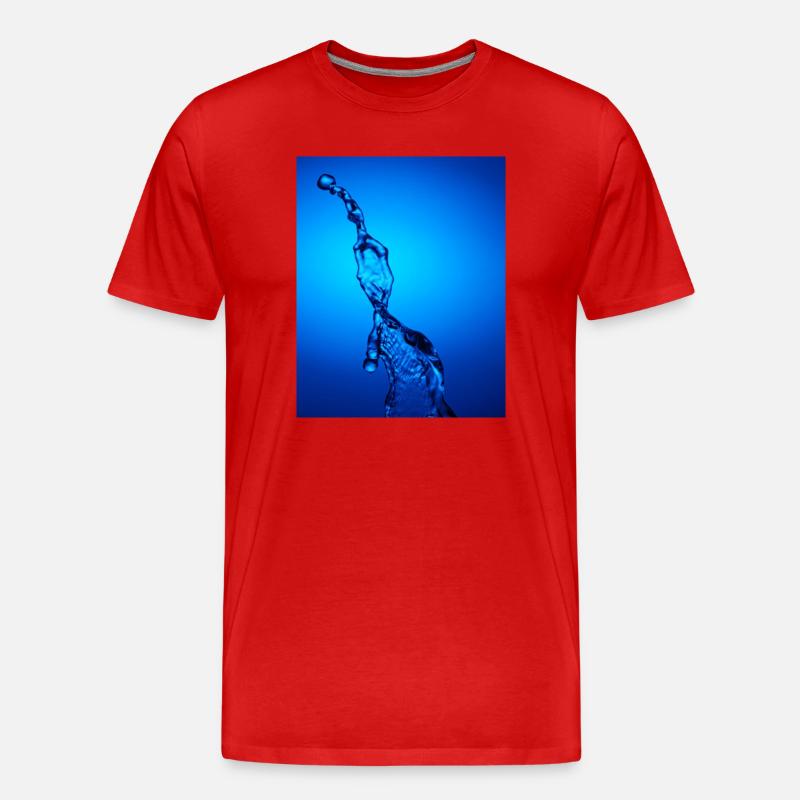 Blau hinterleuchtetes Wasser Abstrakt - Männer Premium Bio T-Shirt - Rot