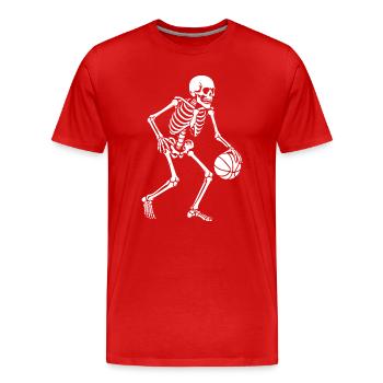 Skeleton Dribbler Basketball - T-shirt bio Premium Homme - rouge - Devant - Damien (186cm)