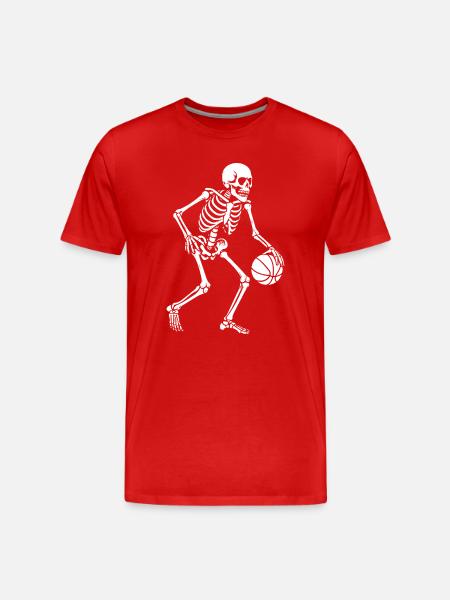 Skeleton Dribbler Basketball - Men's Premium Organic T-Shirt - red