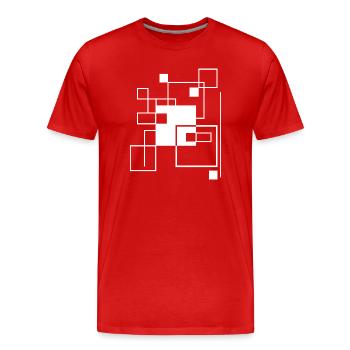Geometrische Gitterlinie Mosaik-Komposition - Männer Premium Bio T-Shirt - Rot - Vorne - Damien (186cm)