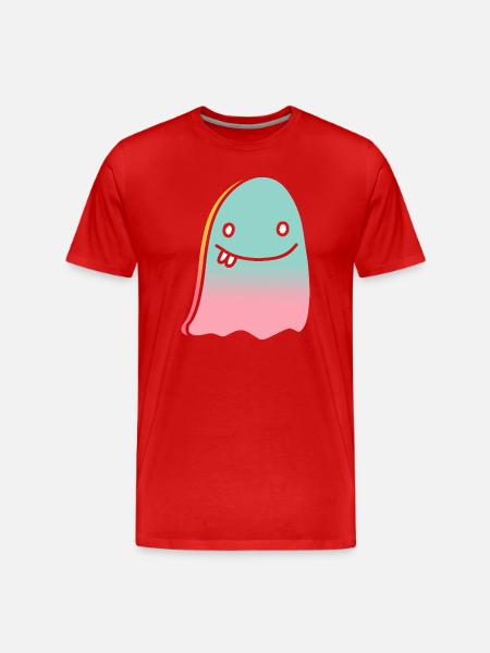 Geist doodle gradient - Männer Premium Bio T-Shirt - Rot