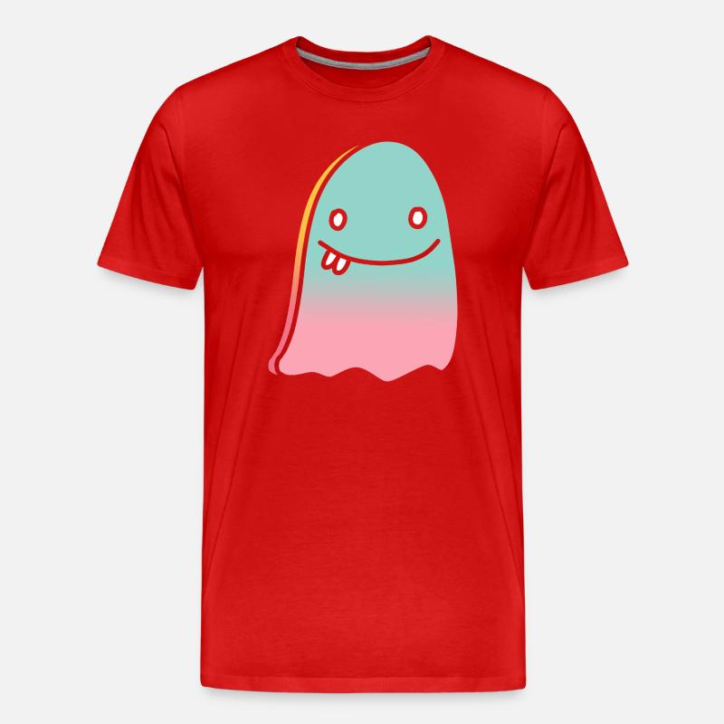 Geist doodle gradient - Männer Premium Bio T-Shirt - Rot