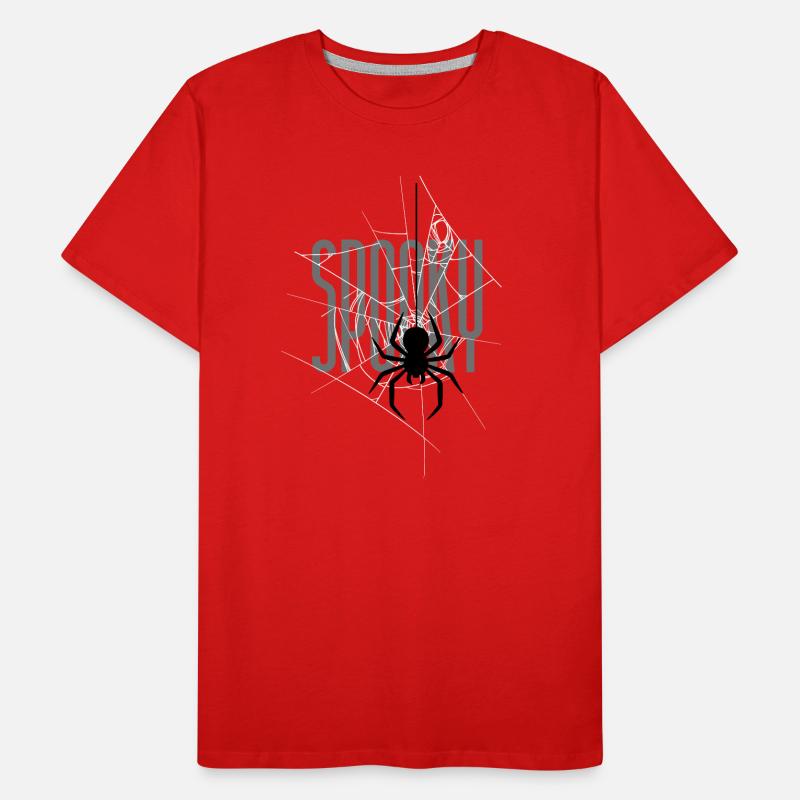 Spooky Halloween Spider Web Men's Premium Organic T-Shirt