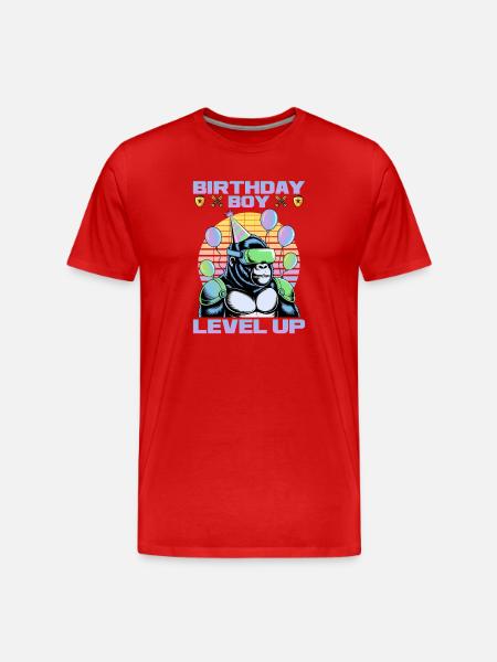Birthday Gamer VR - Männer Premium Bio T-Shirt - Rot