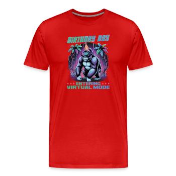 Birthday Gamer VR - Männer Premium Bio T-Shirt - Rot - Vorne - Damien (186cm)