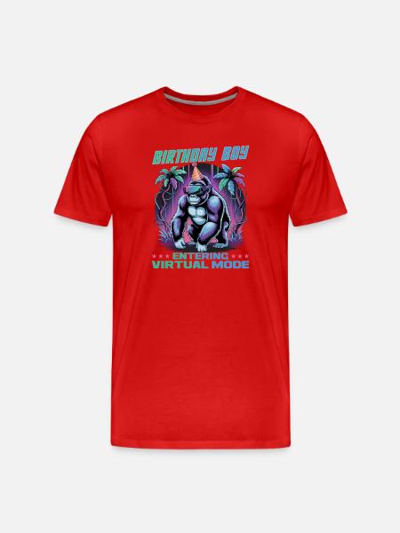 Birthday Gamer VR - Men's Premium Organic T-Shirt - red