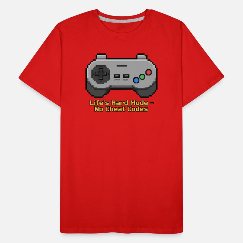 Life's Hard Mode No Cheat Codes Men's Premium Organic T-Shirt