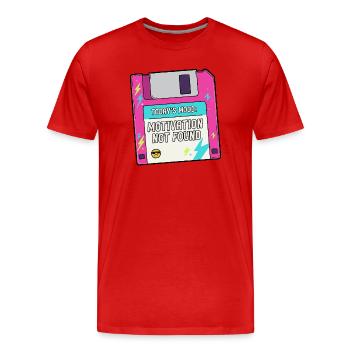 La motivation manque sur disquette - T-shirt bio Premium Homme - rouge - Devant - Damien (186cm)