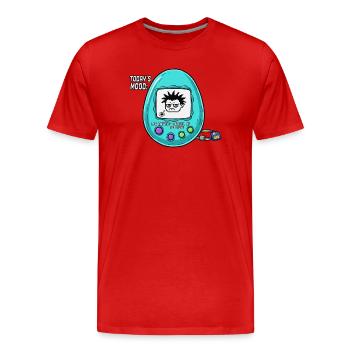 Niedrige Batteriestimmung - Männer Premium Bio T-Shirt - Rot - Vorne - Damien (186cm)