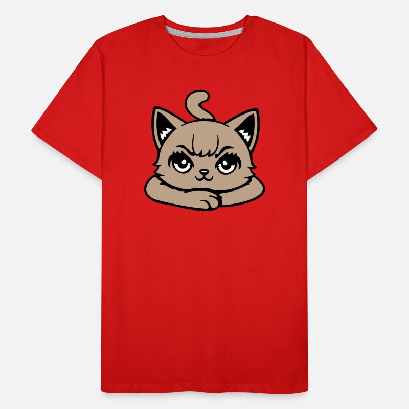 Chat, Sinistre, En Colère, Œil, Croisé, Pattes, Vilain T-shirt bio Premium Homme