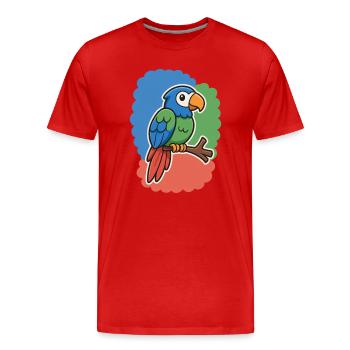 cute bird, little parrot - Men's Premium Organic T-Shirt - red - Front - Damien (186cm)