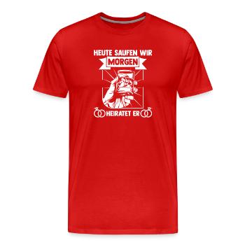 JGA Team Bräutigam Junggesellenabschied - Männer Premium Bio T-Shirt - Rot - Vorne - Damien (186cm)