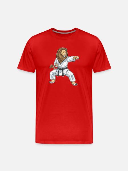 Lion Karate Martial Arts - Men's Premium Organic T-Shirt - red