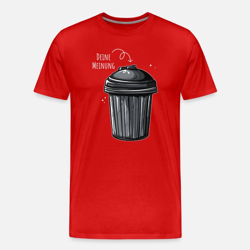 Deine Meinung Müll - Männer Premium Bio T-Shirt - Rot
