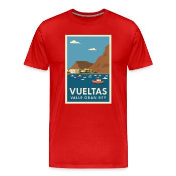 Vuelta Valle Gran Rey Küstenposter - Männer Premium Bio T-Shirt - Rot - Vorne - Damien (186cm)
