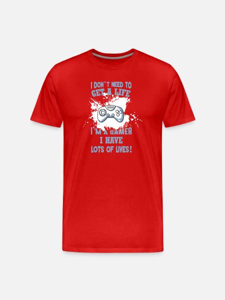 Gamer humor: full of lives - Men's Premium Organic T-Shirt - red