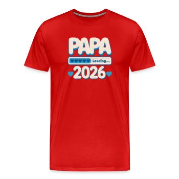 Papa 2026 Loading | proud father baby gift - Men's Premium Organic T-Shirt - red - Front - Damien (186cm)