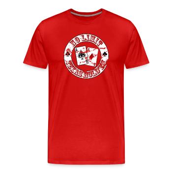 Cartes de poker No Limit – Texas Hold’em Design - T-shirt bio Premium Homme - rouge - Devant - Damien (186cm)