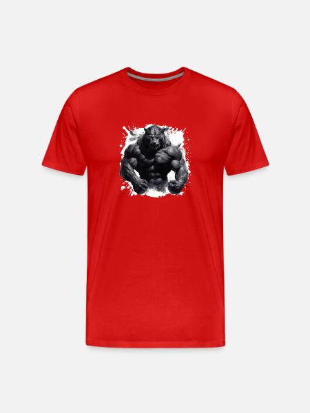 Muscle léopard Musculation Bête - T-shirt bio Premium Homme - rouge
