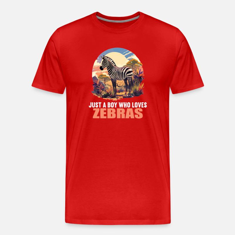 Zebras Zebra - Männer Premium Bio T-Shirt - Rot