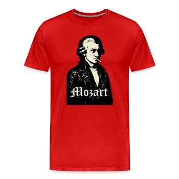Mozart Noir Rebell Komponist - Männer Premium Bio T-Shirt - Rot - Vorne - Damien (186cm)