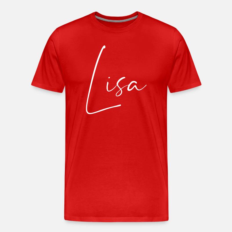 lisa / handschrift name design (weiß) - Männer Premium Bio T-Shirt - Rot