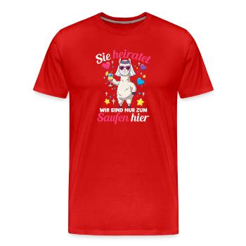 Bachelorette Party Wedding Bride Maid of Honor - Men's Premium Organic T-Shirt - red - Front - Damien (186cm)