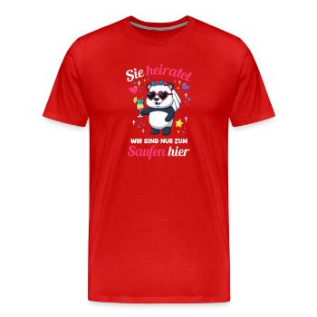 Bachelorette Party Wedding Bride Maid of Honor - Men's Premium Organic T-Shirt - red - Front - Damien (186cm)