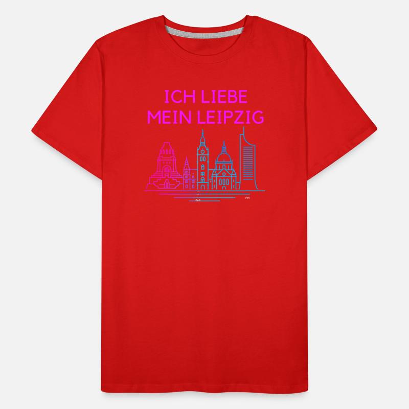 I love my Leipzig Neon Skyline Men's Premium Organic T-Shirt