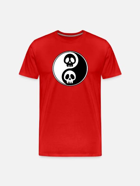 Yin and yang skulls - Men's Premium Organic T-Shirt - red