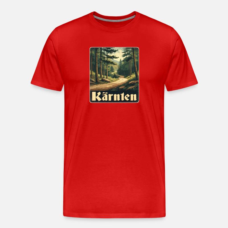 Kärnten Waldweg - Männer Premium Bio T-Shirt - Rot