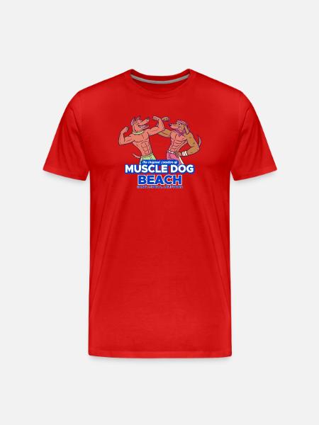 Muscle Dog Beach Santa Monica - Men's Premium Organic T-Shirt - red
