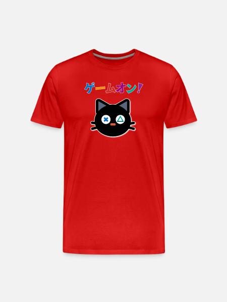 PlayCat – Japanese Gamer “Game On!” - Men's Premium Organic T-Shirt - red