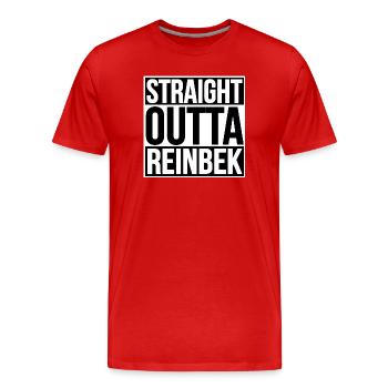 Straight Outta Reinbek - Männer Premium Bio T-Shirt - Rot - Vorne - Damien (186cm)