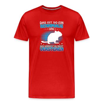 Gerbil Ding Rodent Gerbil - Men's Premium Organic T-Shirt - red - Front - Damien (186cm)