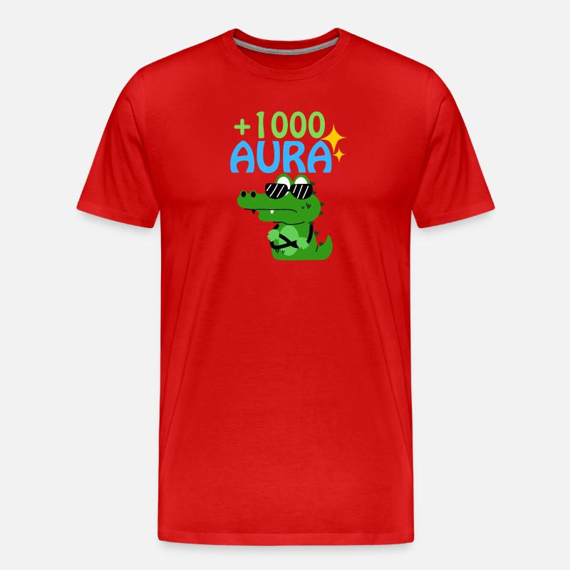 Kroko UND JUGENDWORTE - Männer Premium Bio T-Shirt - Rot