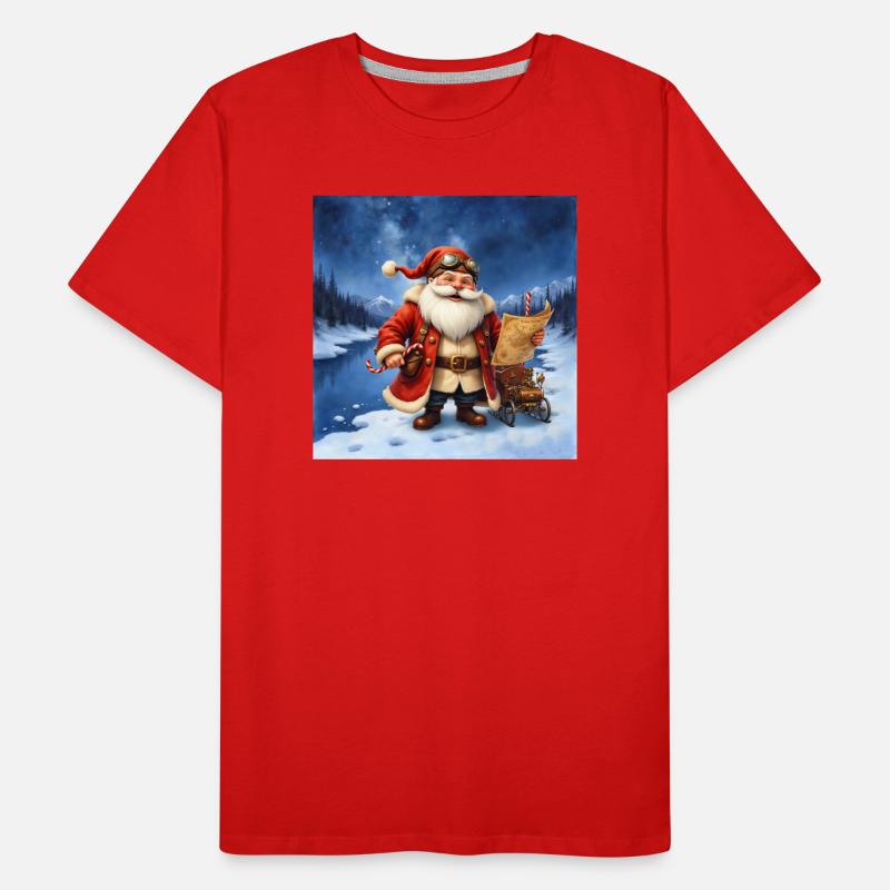 Vintage Weihnachtsmann auf Eis Männer Premium Bio T-Shirt