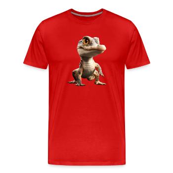 Kaiman Krokodil Alligator Reptilien Kroko Kaimane - Männer Premium Bio T-Shirt - Rot - Vorne - Damien (186cm)