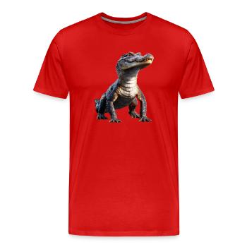 Kaiman Krokodil Alligator Reptilien Kroko Kaimane - Männer Premium Bio T-Shirt - Rot - Vorne - Damien (186cm)