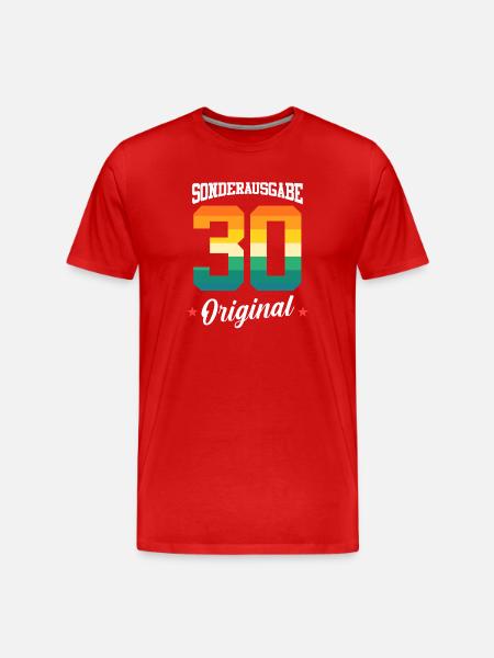 30 Birthday - Men's Premium Organic T-Shirt - red