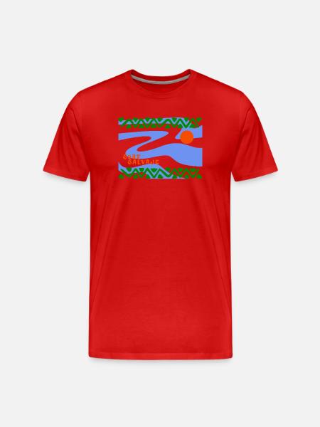 Surf Salvaje Psychedelic Waves - Men's Premium Organic T-Shirt - red