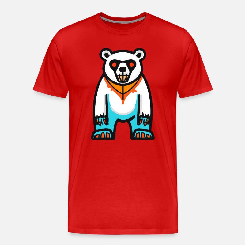 Eisbär Halloween Zombie - Männer Premium Bio T-Shirt - Rot