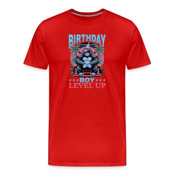 Birthday Gamer VR - Männer Premium Bio T-Shirt - Rot - Vorne - Damien (186cm)