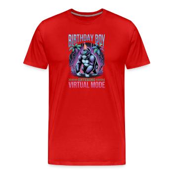 Birthday Gamer VR - Männer Premium Bio T-Shirt - Rot - Vorne - Damien (186cm)