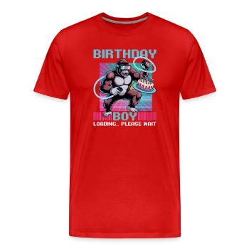 Birthday Gamer VR - Männer Premium Bio T-Shirt - Rot - Vorne - Damien (186cm)