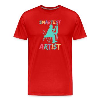 Artist Painter Graphic Smartest Artist Art Saying - Männer Premium Bio T-Shirt - Rot - Vorne - Damien (186cm)