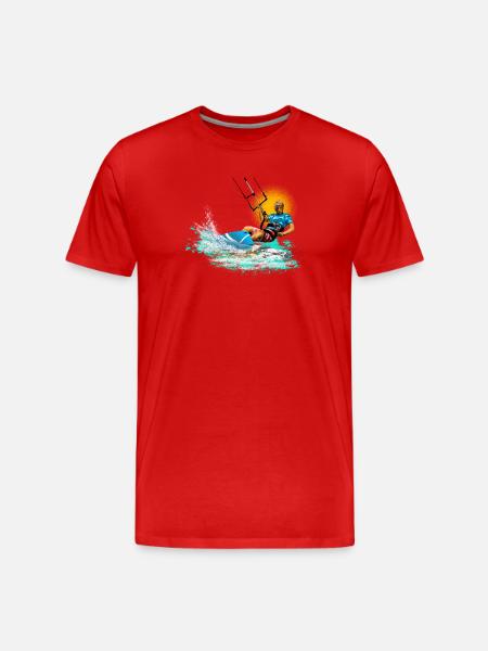 Kitesurf Neon Splash - T-shirt bio Premium Homme - rouge